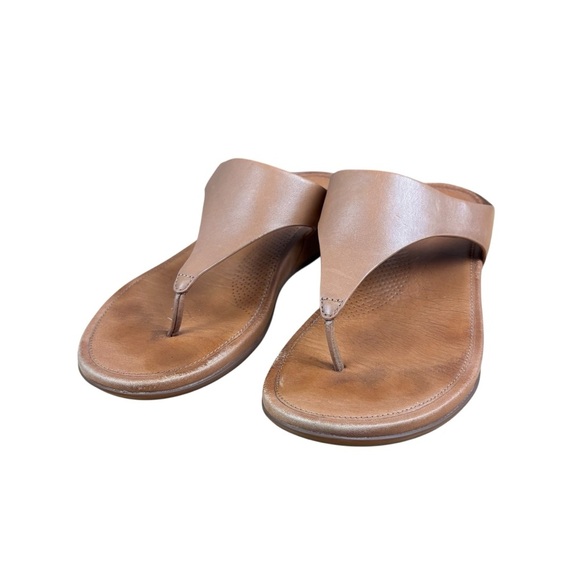 EUC Fitflop Women’s Banda Tan Leather Sandals Sz 8 - Picture 1 of 9
